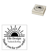 Dank u wel Elegant Custom Logo Feminine Boho Sun Rubberstempel (Gestempeld)