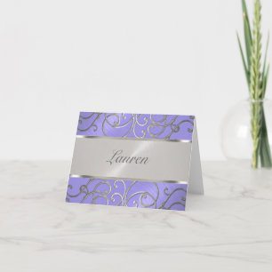 Dank u wel Elegant Lavender Paars Silver Filigre Bedankkaart