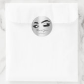 Dank u wel Eyelash Logo Silver Grey Ronde Sticker (Tas)