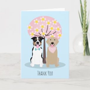 Dank u wel Honden van Cherry Blossom Tree Bedankkaart