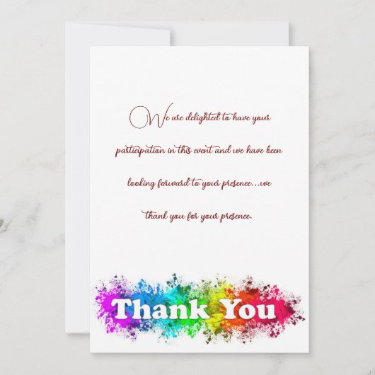 dank u wel kaart . (Voorkant)