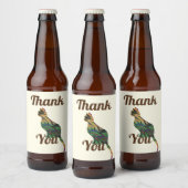 Dank u wel, kat Sitter, gemarmerde, gestripte Kitt Bier Etiket (Flessen)