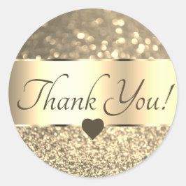 Dank u wel Labels Elegant Golden Gold Glitter Star