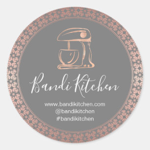 Dank u wel Logo Kitchen die Chef Online Grey koken Ronde Sticker