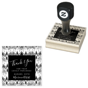 Dank u wel Macrame Business Logo Rubber Stempel