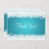 Dank u wel, Magic Sparkle Turquoise Briefkaart (Voorkant / Achterkant)
