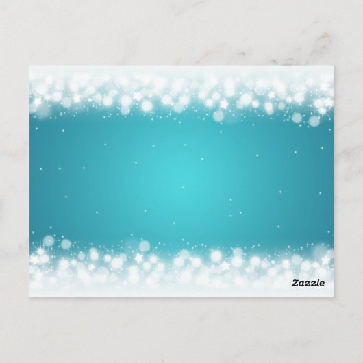 Dank u wel, Magic Sparkle Turquoise Briefkaart (Achterkant)