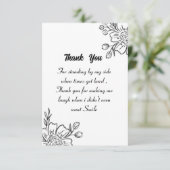 Dank u wel met een mooie boodschap bedankkaart (Staand voorkant)