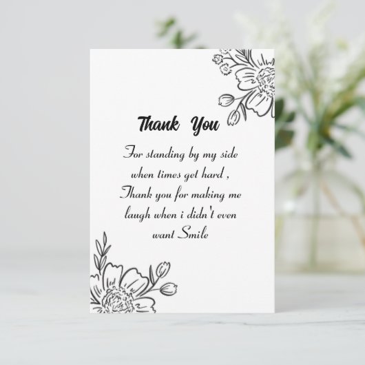 Dank u wel met een mooie boodschap bedankkaart (Staand voorkant)