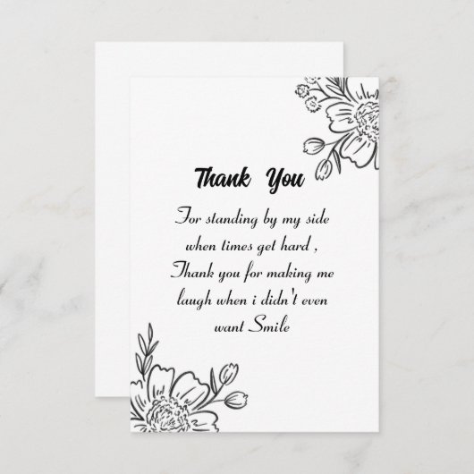 Dank u wel met een mooie boodschap bedankkaart (Voorkant / Achterkant)