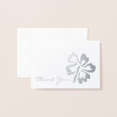 Dank u wel Metallic Tropical Island Hibiscus Flowe Folie Kaarten (Voorkant met envelop)