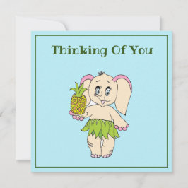 Dank u wel Mint Floral Pinapple en Elephant Notitiekaartje