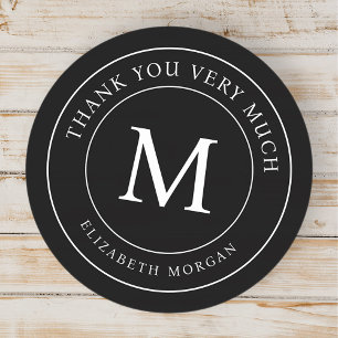 Dank U Wel Modern Monogram Ronde Sticker