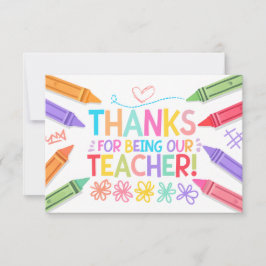 Dank u wel Onderwijskaart Bedankkaart