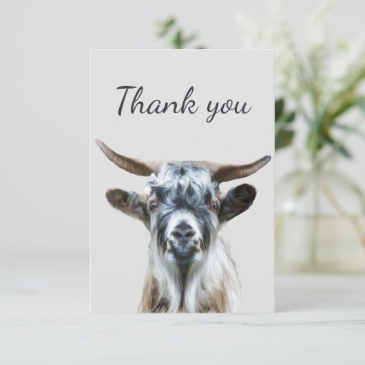 Dank u wel, oud Boerderij van geiten Bedankkaart (Staand voorkant)
