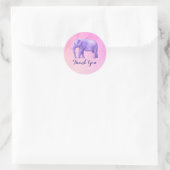Dank u wel, Paarse olifant Ronde Sticker (Tas)