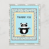 Dank u wel Panda Beer Mint Floral Briefkaart (Voorkant)