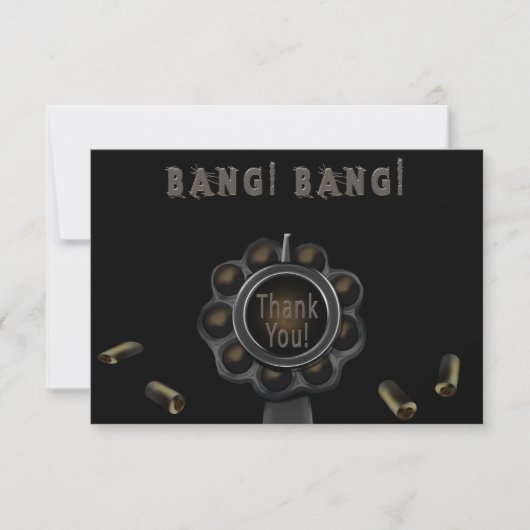 Dank u wel Pewter Pistool Barrel Kaart (Voorkant)