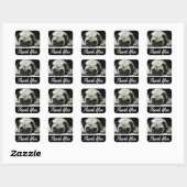 Dank u wel Pug Puppy Dog Black Canine Vierkante Sticker (Vel)