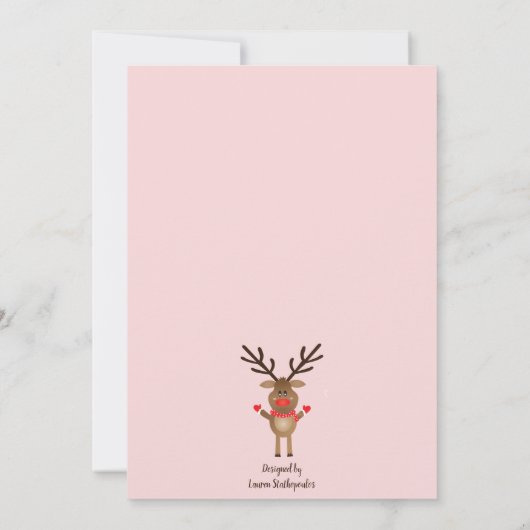 Dank u wel rendier in een kerststoprood bedankkaart (Achterkant)