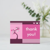 dank u wel : retro tree briefkaart (Staand voorkant)