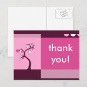 dank u wel : retro tree briefkaart (Voorkant / Achterkant)