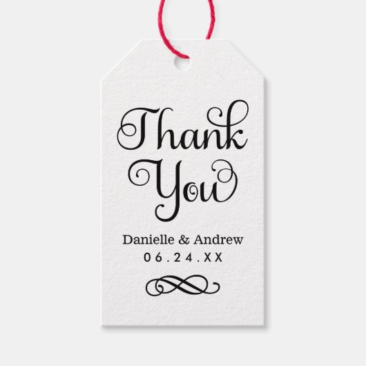 Dank u wel Rustic Kraft Modern Script Weddenschap Cadeaulabel (Voorkant)