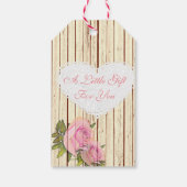 Dank u wel Rustic Wood  Roos Gift Label Cadeaulabel (Achterkant)