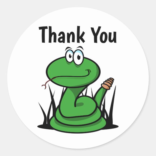 Dank u wel Snake Classic Ronde Sticker (Voorkant)