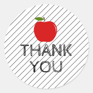 Dank u wel Terug naar de Apple-klas van de leraar Ronde Sticker