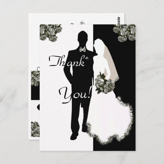 Dank u wel van de Bride en de Groom Kaarten (Voorkant / Achterkant)