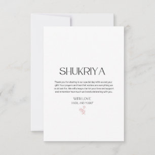Dank u wel voor de Moslim Indian Weddings Bedankkaart