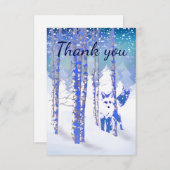 Dank u wel Winter Frost Snow Forest Fox Animal Bedankkaart (Voorkant / Achterkant)