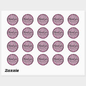 Dank u wel Zebra tekstroze Ronde Sticker (Vel)