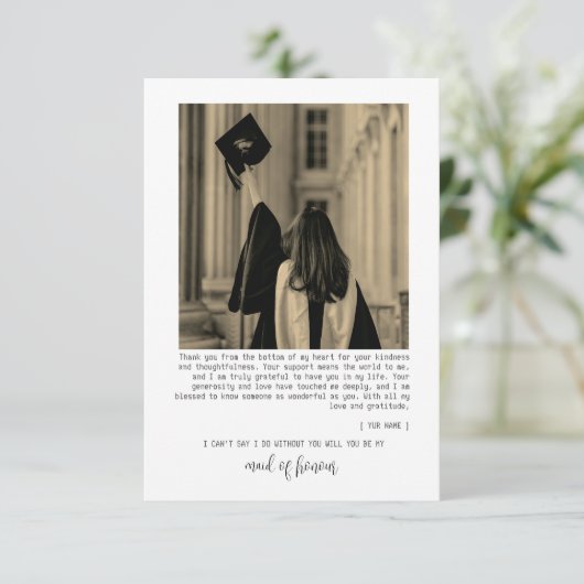 Dank u wenst Afstuderen Foto Afstuderen Kaart (Staand voorkant)