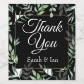 Dank u wijnfles gunsten wijn etiket (Enkel label)