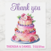 Dank u wijnlabel gunsten wijn etiket (Enkel label)