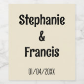 Dank u wijnlabel gunsten wijn etiket (Enkel label)