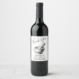 Dank u Wijnlabel voor Apotheek Personaliseren Wijn Etiket