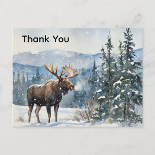 Dank U Wilde Eland in Sneeuw Dank U  Briefkaart