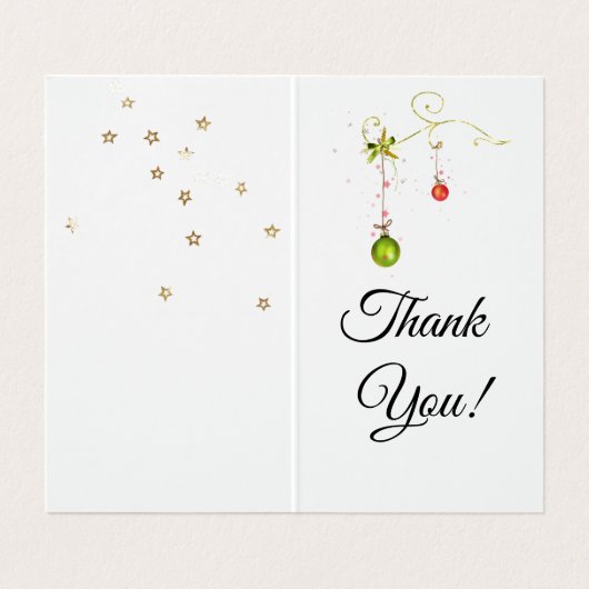 DANK U Winter Geluk Vakantie Wensen Visitekaartjes (Binnenkant ongevouwen)