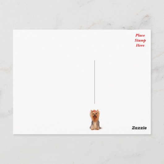 Dank u Yorkshire Terrier Puppy Dog Briefkaart (Achterkant)