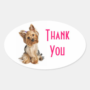 Dank u Yorkshire Terrier Puppy Dog Stickers