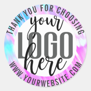 Dank u Zeemeermin Paarse Holografische Business Lo Ronde Sticker