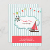 Dank u Zeilboot Verjaardag Flat Kaart (Voorkant / Achterkant)