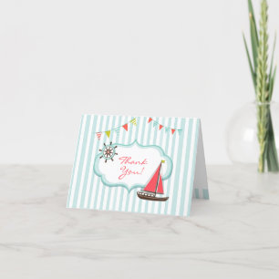 Dank u zeilen Baby shower gevouwen Kaart