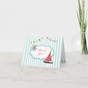 Dank u zeilen verjaardag gevouwen Kaart