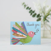Dank U Zingende Vogel Briefkaart (Staand voorkant)