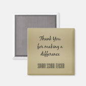 Dank u, zondagleraar magneet (Voorkant / Achterkant)