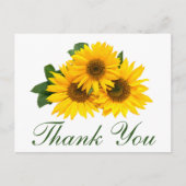 Dank u Zonnebloem Bloemen Greeting Post Kaart (Voorkant)